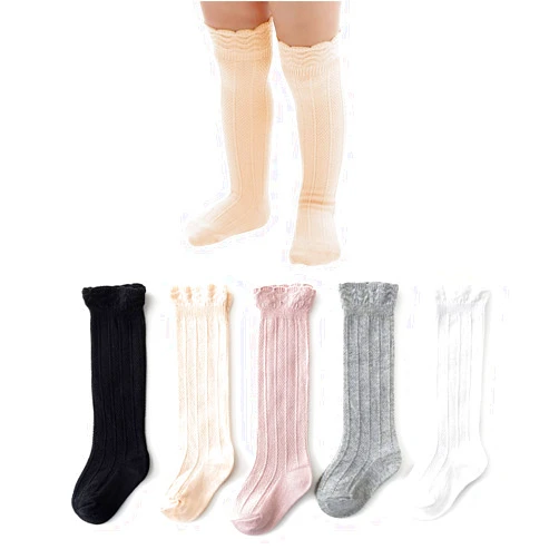 American Trends Baby Knee High Socks Girls Tube Long Socks Boys Newborn Infants Toddlers Ruffled Socks