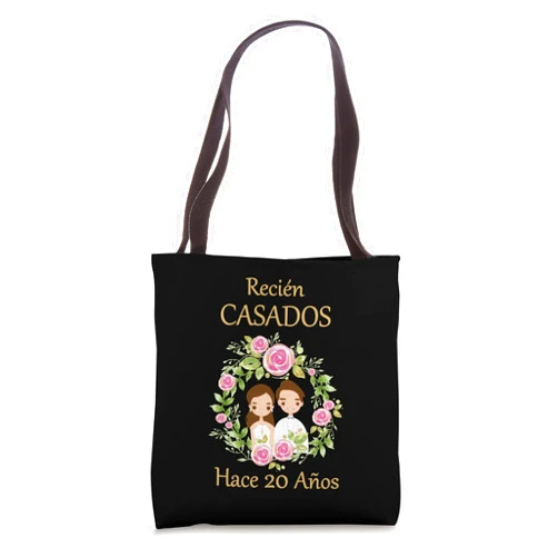Día de la boda, aniversarios y compañía. Recièn Casados Hace 20 Años 20º Aniversario de Boda Tote Bag