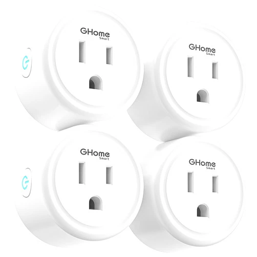 GHome Smart Plug 5GHz, 15A WiFi Smart Plugs That Work with Alexa and Google Home, Smart Home WiFi Outlet with Remote Control and Timer ,5GHz&2.4GHz Wi-Fi Compatible, ETL FCC Listed, White, 4 Pack