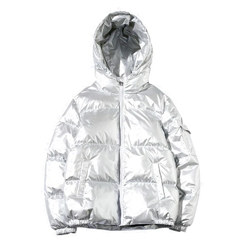 JEsilunmaMY Men's Warm Padded Shiny Puffer Jackets Thicken Casual Hooded Puffy Down Coat Windproof Winter Coats for Men