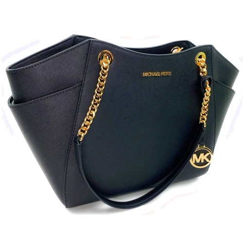 Michael Kors Women's Jet Set Travel Tote, Black Pvc, Large