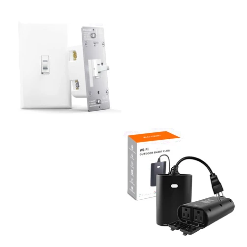 EVA LOGIK Smart Toggle Dimmer Light Switch + 2.4G WiFi Outdoor Smart Plug