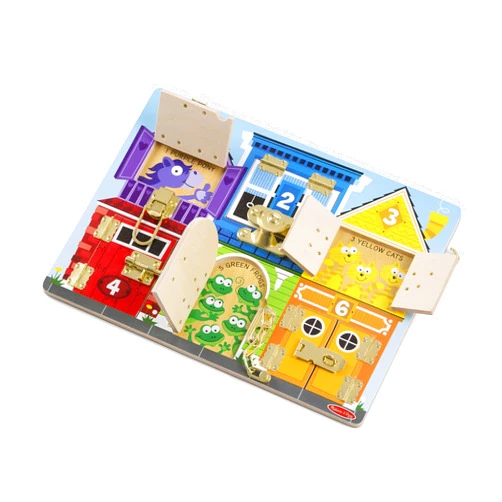 Melissa & Doug Wooden Latches Board - Sensory Activity Toy For Kids, Doors And Locks, Busy Board, Toddler Toys For Ages 3+