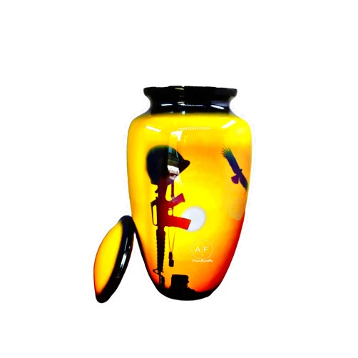 A-F LUXURY HANDICRAFTS Military Urn Army Navy Air Force Marine Patriotic Veteran Urns for Ashes Adult Male - Urn for Ashes for Men - Cremation Urns for Adult Ashes| Large 11x6,Inch Urns with (Free Velvet Bag)