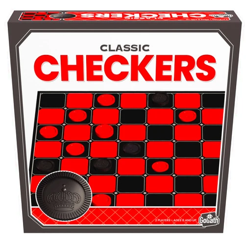 Goliath Classic Games - Checkers - 2 Player Strategy Game Includes Solid Interlocking Plastic Checkers by Goliath