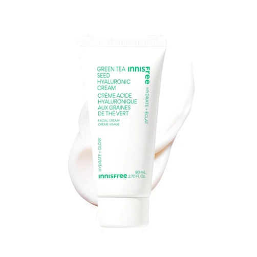 innisfree Green Tea Seed Hyaluronic Acid Cream with Skin Barrier Boosting Complex & Ceramide, Hydrating Korean Face Moisturizer Available in Sets & Jumbo