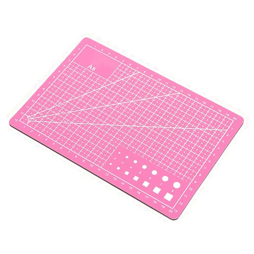 Akozon Clear Cutting Mat Sewing Self Healing Sewing Mat Pad A5 Mini Metric Cutting Mats for Crafts Cutting Board for DIY Handmade Quilting Sewing and Arts & Crafts Projects Tool (Pink)