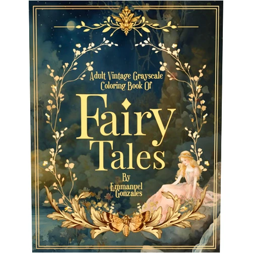 By Emmanuel Gonzales (Author) Fairy Tales: Adult Vintage Grayscale Coloring Book Of