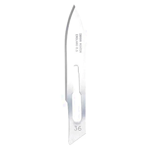 Swann-Morton® #36 Sterile Surgical Blades, Carbon Steel [Individually Packed, Box of 100]