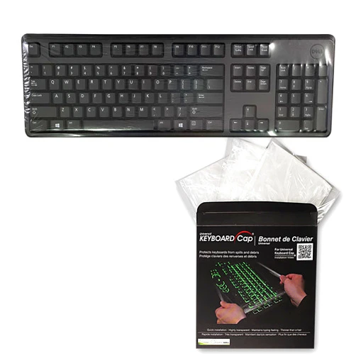 Green Onions Supply[3 Pack] Universal Fully Covered Flat Style 0.025mm Wipeable Superb Tactile Feeling Waterproof Anti-Dust Keyboard Cap Cover for Desktop Keyboard with Numeric Hospital/Dentist Use
