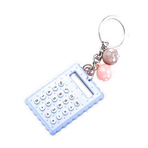 fosa Mini Portable Cute Cookies Key Chain Calculator for Kids Children Gift, Candy Color Pocket Standard Function Calculator for Girls Boys(Blue)