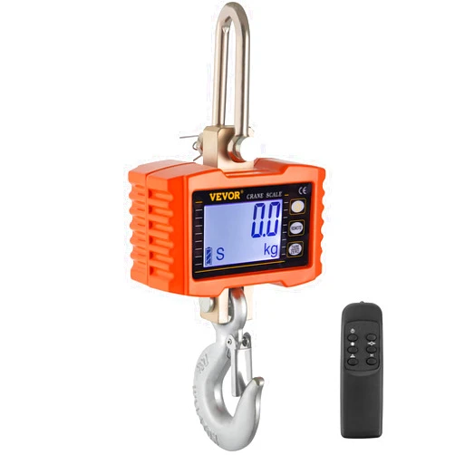 Mophorn Hanging Scale 1000KG (2200LBS) Orange Digital Industrial Heavy Duty Crane Scale with Accurate Reloading Spring Sensor for Hunting Farm or Construction