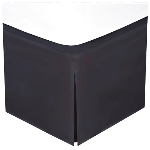 Bed Maker's Bed Maker’s Never Lift Your Mattress Wrap Around Bed Skirt, Classic Style, Low Maintenance Wrinkle Resistant Fabric, Traditional 14 Inch Drop Length, King, Black