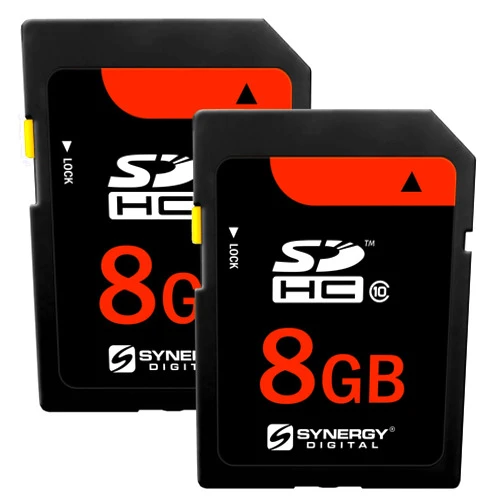 Synergy Digital 8GB Secure Digital SDHC UHS-I Memory Cards, Compatible with Fujifilm FinePix XP70 Digital Camera - Class 10, U1, 20MB/s, 300 Series - Pack of 2