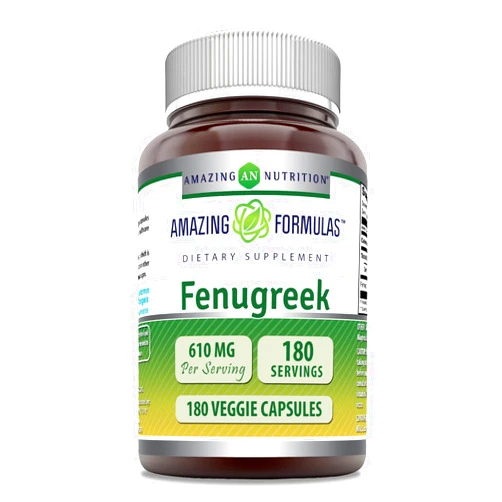 Amazing Nutrition Amazing Formulas Fenugreek Seed 610 Mg 180 Veggie Capsules Supplement | Non-GMO | Gluten Free | Made in USA | Suitable for Vegetarians