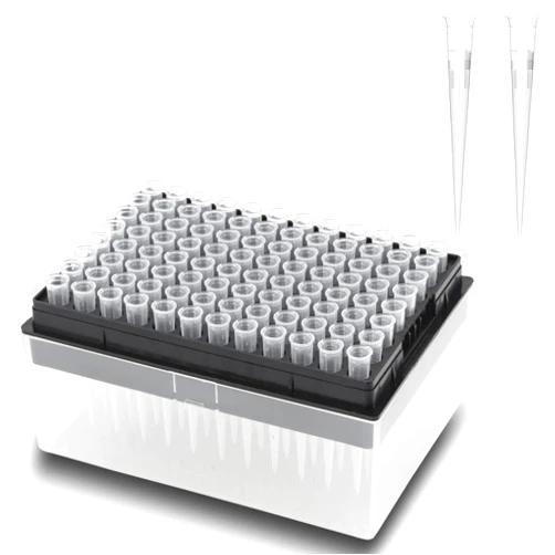 ONiLAB Scientific Universal 200ul Pipettor TipsLab Transparent Liquid Pipettor Tips with Box Non-pyrogenic DNAse/RNAse Free Autoclavable 1 Rack 96 Tips (200ul, 96)
