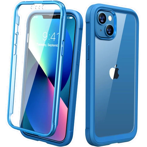 Diaclara Designed for iPhone 13 Case, Full Body Rugged Case with Built-in Touch Sensitive Anti-Scratch Screen Protector, Soft TPU Bumper Case for iPhone 13 6.1