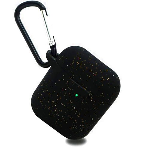CrCrYBL AirPods Case,with Keychain [Front LED Visible], HappyCover Thicken Shockproof 360° Super Cute Glittery Protective Silicone Skin Cover Compatible for Airpods Charging Case 2 & 1 (Black - Fashion)