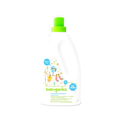 Babyganics 3X Baby Laundry Detergent, Fragrance Free, 60oz, Packaging May Vary