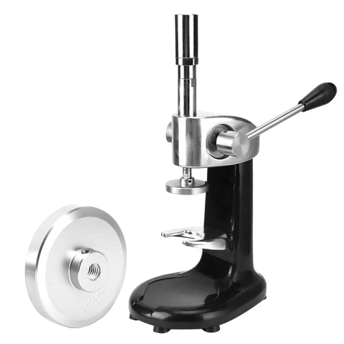 Fdit Stainless Steel Manual Coffee Tamper Dynamometric Tamper Black Coffee Power Tamper with Tamping Base for Coffee Shop Home