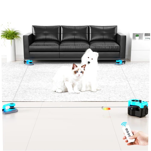Pet Deluxe Interactive Cat Toy for Indoor Cats, Auto/Remote Control DIY Cat Mouse Hunting Treadmill Keep Bored Kitten Puppy Entertained to Chase, Feather Toy to Exercise-Sky Blue