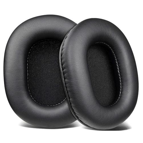 SOULWIT Earpads Replacement for Audio Technica ATH M50X M50XBT M50RD M40X M30X M20X MSR7 SX1 Monitor Headphones, Ear Pads Cushions with Softer Protein Leather, High-Density Foam - M50X PL Black