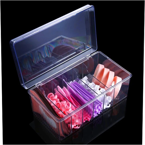 MoyRetty Acrylic Lash Extension Organizer, Large Capacity Eyelash Extension Supplies Storage Container Box, Neatly Store and Organize Your Lash Supplies (Clear)