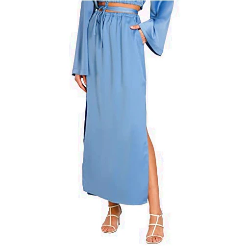 Generic BAR Women's Nicole Williams English Satin Maxi Skirt