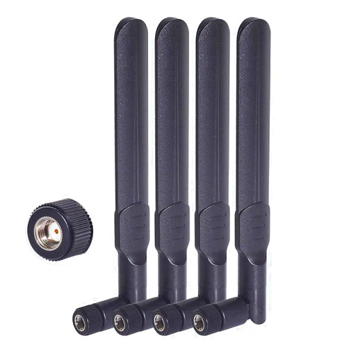 Bingfu Dual Band WiFi 2.4GHz 5GHz 5.8GHz 8dBi MIMO RP-SMA Male Antenna (4-Pack) for WiFi Router Wireless Network Card USB Adapter Security IP Camera Video Surveillance Monitor