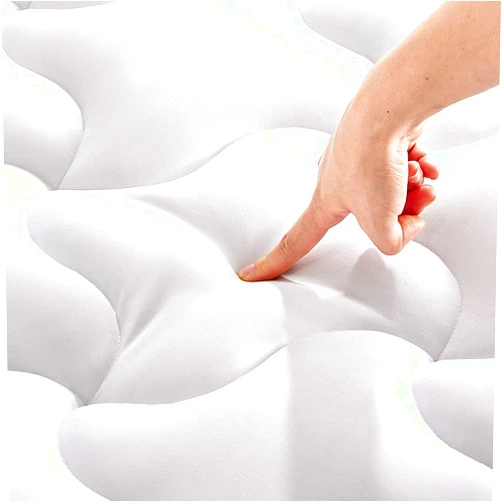 SLEEP ZONE Cooling Mattress Topper Queen Mattress Pad, Quilted Fitted Mattress Cover, Machine Washable, Soft Fluffy Down Alternative, Deep Pocket 8~21 inch (White, Queen)