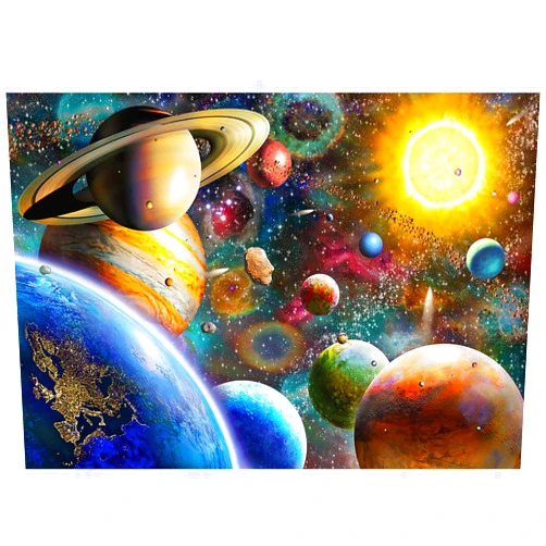 Nattork Jigsaw Puzzles 1000 Pieces for Adults, Families (Space Traveler, Solar System) Pieces Fit Together Perfectly