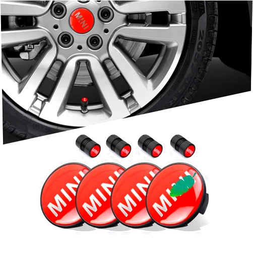 JULOPO 4PCS Car Wheel Center Cap 54mm Red Compatible with Mini Cooper Clubman Countryman Paceman Wheel Center Covers
