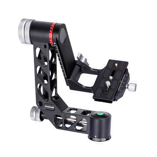 Koolehaoda Gimbal Tripod Head Professional 360° Panoramic Shooting Gimbal Head Heavy Duty CNC Aluminum Alloy with Arca Type Quick Release Plate for DSLR Cameras Up to 55lbs/25kg（GH-3）