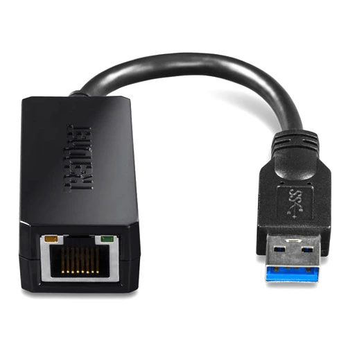 TRENDnet USB 3.0 to Gigabit Ethernet Adapter, Full Duplex 2Gbps Ethernet Speeds, Up to 1Gbps, USB to Gigabit Ethernet Adapter, USB-A, Windows Compatible, USB Powered, Black, TU3-ETG