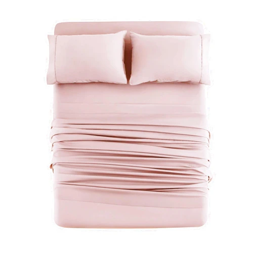 Mohap Bed Sheet Set 4 Pieces Double Brushed Microfiber 1800 - Breathable All Season Luxury Soft Bedding - Queen Pink