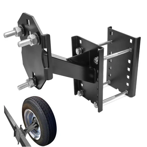 Kingway Spare Tire Carrier, Boat Trailer Spare Tire Mount for Utility Trailer Tires, Heavy Duty Tire Holder Bracket Universal Fits 5x4.5, 5x5, 4x4, 6x5.5 Bolt Patterns On UTV/RV Trailer , Holds up to 350 Lbs