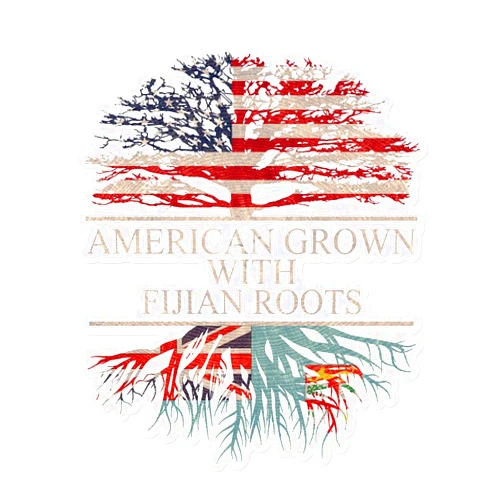Calma Enjoy American Grown with Fijian Roots, Fijian Sticker for Car, Window, 3 Sizes Decal