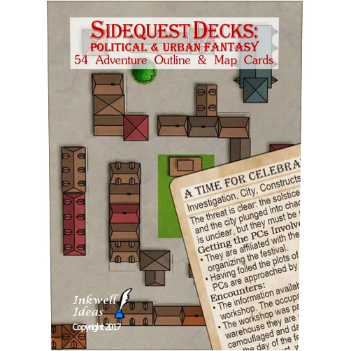 Inkwell Ideas Sidequest Decks: Political and Urban Fantasy