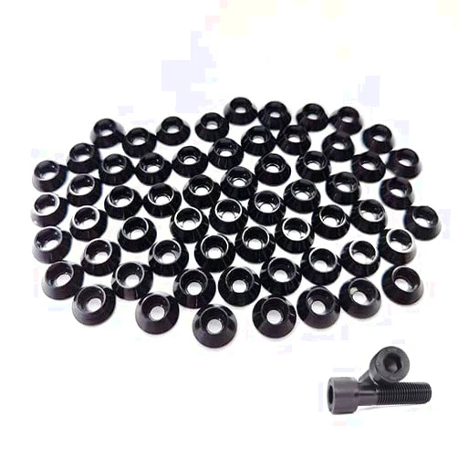 Rcsupplier 100pcs M3 Black Socket Head Washer for Screw RC/FPV/PC/Drone/Simracing/Mechanical Accessories Model Parts (M3 Socket Head Washer,Black,100)