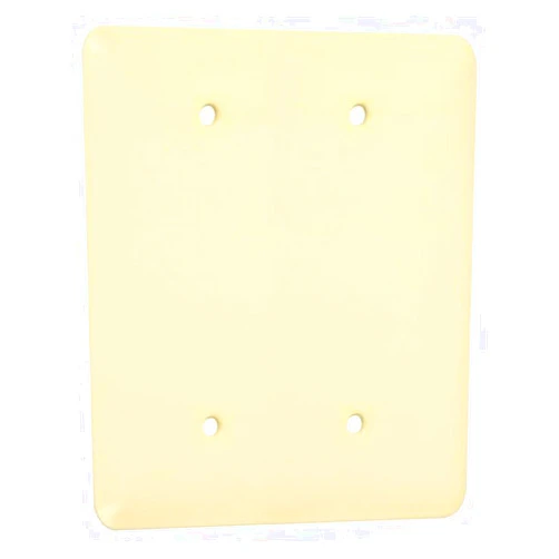 TayMac WRI-BB Maxi/Princess Metallic Wallplate with Blank, Two Gang, Ivory Smooth