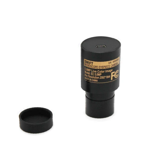 Swift 5.0 Megapixel Digital Camera for Microscopes, Eyepiece Mount, USB 2.0 Connection, Color Photography and Video, Windows and Mac Compatible