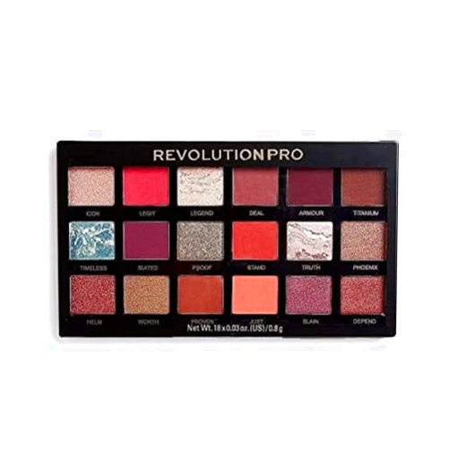Revolution Beauty London Revolution Pro Regeneration Eyeshadow Palette, Legendary, Matte & Shimmer Hues, 18 Shades Highly Blendable, Cruelty-Free, 0.24 Oz