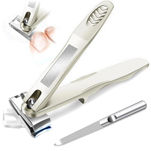 FUMAX Nail Clippers for Men, 360 Rotary Toenail Clippers with Long Handle & Easy Grip, Heavy Duty Sharp Stainless Steel Fingernail Clipper for Seniors Men Women