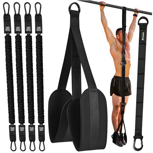 Ayombo Pull Up Assistance Bands, Resistance Bands for Pull Up Bar Workout, Adjustable Heavy Duty Pull Up Assist Equipment with 4 Assistance Bands, Home Gym Fitness Exercise Strength Training