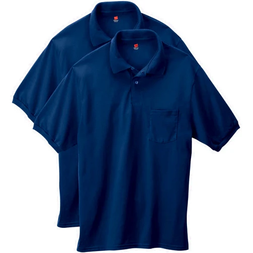 Hanes Men’s EcoSmart Polo, Short-Sleeve Polo Shirt, 2-Pack