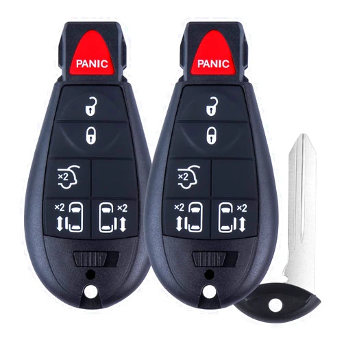 VERYOH Car Keyless Entry Remote Fob Compatible with 2008-2016 Chrysler Town and Country/Dodge Grand Caravan, Replacement for P/N: M3N5WY783X IYZ-C01C (6 Buttons) Pack of 2