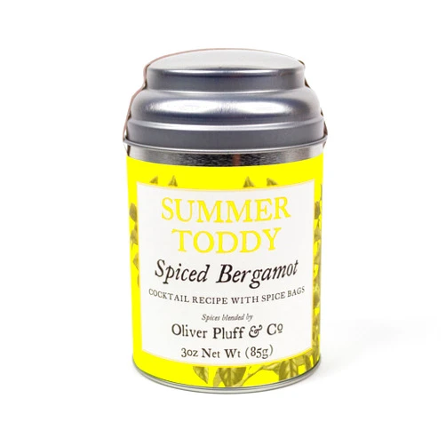 Oliver Pluff & Co. Spiced Bergamot Summer Toddy | Cinnamon Sticks, Black Tea, Ginger, Lemon Peel, Cloves, Bergamot | Spiced Tea Blend for Drinks | Brews 3 Gallons | 3 oz