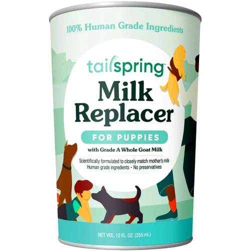 TAILSPRING Milk Replacer for Puppies, Liquid Ready-to-Feed, Made with Whole Goat Milk (12 Fl Oz (Pack of 1)