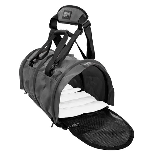 STURDI PRODUCTS Divided SturdiBag X-Large Pet Carrier: Compartment for 2 Pets, Flexible Height for Cat and Dog Soft Sided with Safety Clips and Seatbelt Straps | Smoke, 20