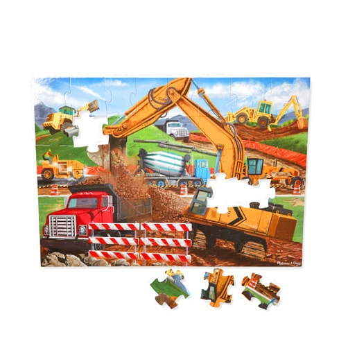 Melissa & Doug Building Site Floor Puzzle, 48 pc Jumbo Jigsaw Puzzle, Educational Screen Free Activity for Toddler, Preschoolers and Kids Ages 3+ (2 x 3 Feet) - FSC Certified